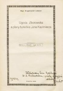 Ugoda zborowska a plany tureckie Jana Kazimierza (пол.)