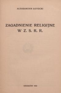 Zagadnienie religijne w ZSRR (пол.)